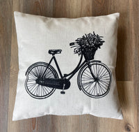 Black & White Bike - pillow cover