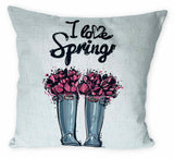 I Love Spring Boots - pillow cover