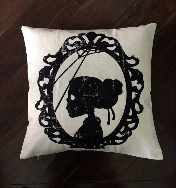 Lady Skeleton Silhouette - pillow cover