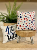 Tiered Tray Mini Pillow | 4TH of July Mini | Farmhouse Tiered Tray Decor | July Tiered Tray Decor