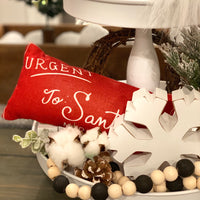 Tiered Tray Mini Pillow | Santa Letter | Farmhouse Tiered Tray Decor | Christmas Tiered Tray Decor