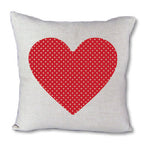 Red Polka Dot Heart - pillow cover
