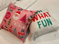 Oh What Fun - Pink - Pillow Cover
