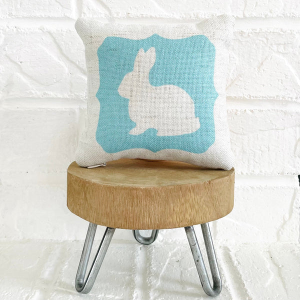Tiered Tray Mini Pillow | Blue Bunny Mini Pillow | Farmhouse Tiered Tray Decor | Easter Tiered Tray Decor