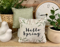 Tiered Tray Mini Pillow / Hello Spring Twigs / Spring / Mini Pillow / Home Decor / Machine Washable