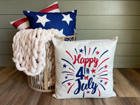Happy 4th Fireworks - pillow cover