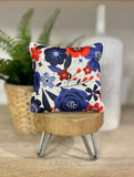 Tiered Tray Mini Pillow / Red, White, & Blue Flowers / 4th of July / Mini Pillow / Home Decor / Machine Washable