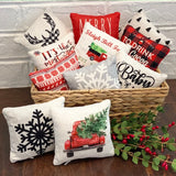 Tiered Tray Mini Pillow | Black Tree Pattern | Farmhouse Tiered Tray Decor | Christmas Tiered Tray Decor