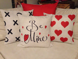 Red Hearts Dots - pillow cover