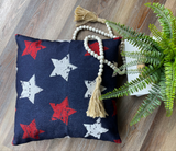 Red White & Blue Stars / 4th of July / Pillow Cover / Holiday Pillow / Throw Pillow / Accent Pillow / Machine Washable