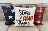 Stars & Stripes / 4th of July / Pillow Cover / Holiday Pillow / Throw Pillow / Accent Pillow / Machine Washable
