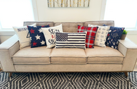 Red White & Blue Plaid / 4th of July / Pillow Cover / Holiday Pillow / Throw Pillow / Accent Pillow / Machine Washable