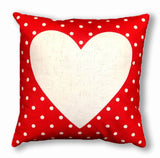 Red Mini Dot Heart - pillow cover