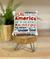 Tiered Tray Mini Pillow | I Pledge Allegiance | Farmhouse Tiered Tray Decor | July Tiered Tray Decor