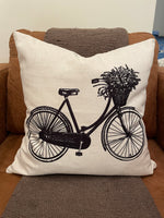 Black & White Bike - pillow cover