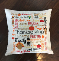 Thanksgiving Words - pillow cover