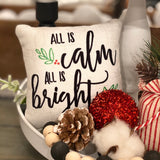 Tiered Tray Mini Pillow | All is Calm all is Bright | Farmhouse Tiered Tray Decor | Christmas Tiered Tray Decor