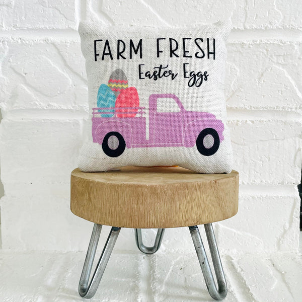 Tiered Tray Mini Pillow | Easter Truck Mini Pillow | Farmhouse Tiered Tray Decor | Easter Tiered Tray Decor