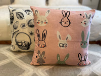 Nine Bunnies - Pink - pillow cover