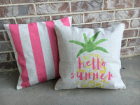 Pink stripe - pillow cover