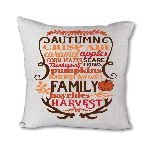 Autumn Words - pillow cover