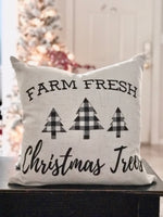 Farm Fresh Checkered Trees - pillow cover