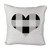 Buffalo Check Heart - pillow cover
