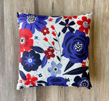 Red, White, and Blue Flowers - pillow cover
