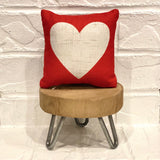 Tiered Tray Mini Pillow | Red Heart Mini Pillow | Farmhouse Tiered Tray Decor | Valentines Tiered Tray Decor