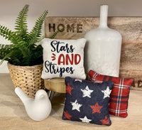 Tiered Tray Mini Pillow / Red, White, & Blue Stars / 4th of July / Mini Pillow / Home Decor / Machine Washable