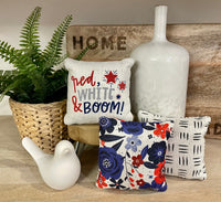 Tiered Tray Mini Pillow / Red, White, and Boom / Mini Pillow / Home Decor / Machine Washable