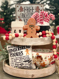 Tiered Tray Mini Pillow | Gingerbread Mini Pillow | Farmhouse Tiered Tray Decor | Christmas Tiered Tray Decor