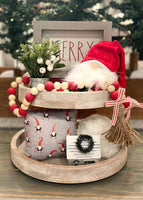 Tiered Tray Mini Pillow | Gnome Mini Pillow | Farmhouse Tiered Tray Decor | Christmas Tiered Tray Decor